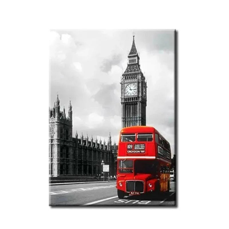 NULL Modern Rectangle Shaped Customized Unframed Waterproof Anti-Scratch HD Giclee Cotton Canvas Iconic Landmarks London-Paris-New York-Animals Wall Art Prints/Colors-Gray/Beige/Black/Red/White/Animal/Multicolor/Floral/Many Sizes