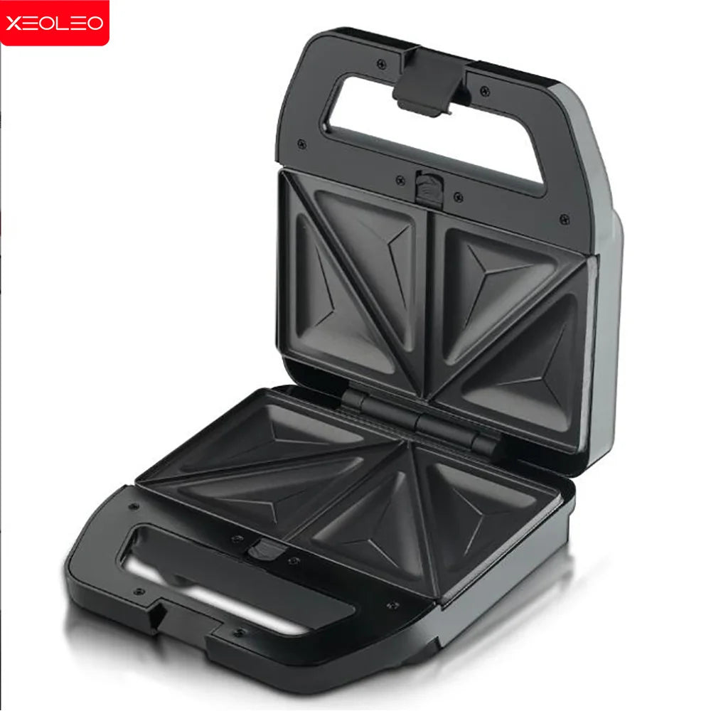 XEOLEO Black Non-Stick 5 in 1 Electric Waffles Iron Makers/5 Non-Stick Plates Included