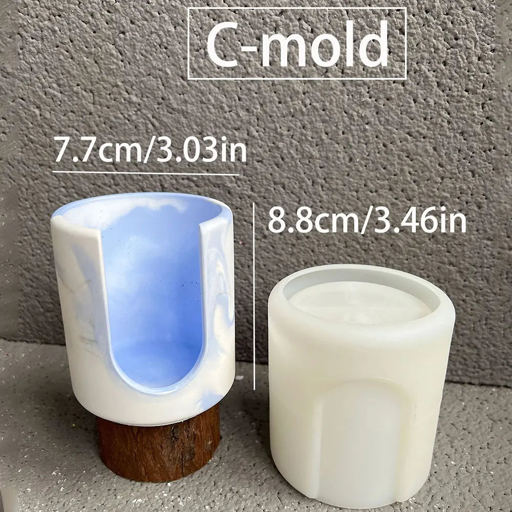 DIY Round Essential Oil Wax Warmer Holder Silicone White Milky Molds/Colors-White/Yellow/Pink/Silver