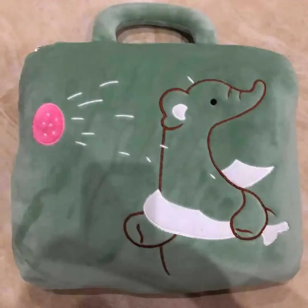 100% Polyester 2 in 1 Pillow Quilt Dual-Use Nap Animal Pillow W/ Multifunctional Folding Blanket