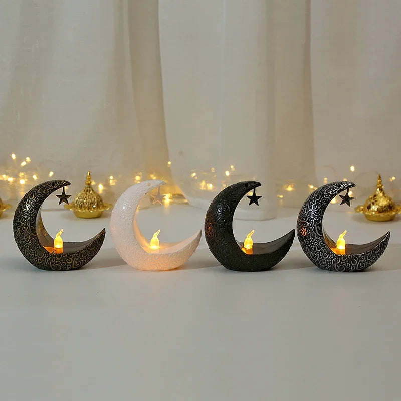 Plastic Semi-Handmade-Mechanical Modern Middle East Star-Moon Shape Candleholders/Colors-Bronze/Black/White