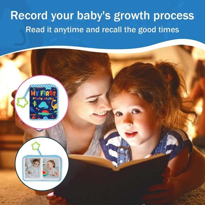 Babies Polyester Cartoon Dinosaurs Soft Cloth My First Photo Album/ Star Shape Ring Hook/A Gift (Book)/Ages: 0-24 Months