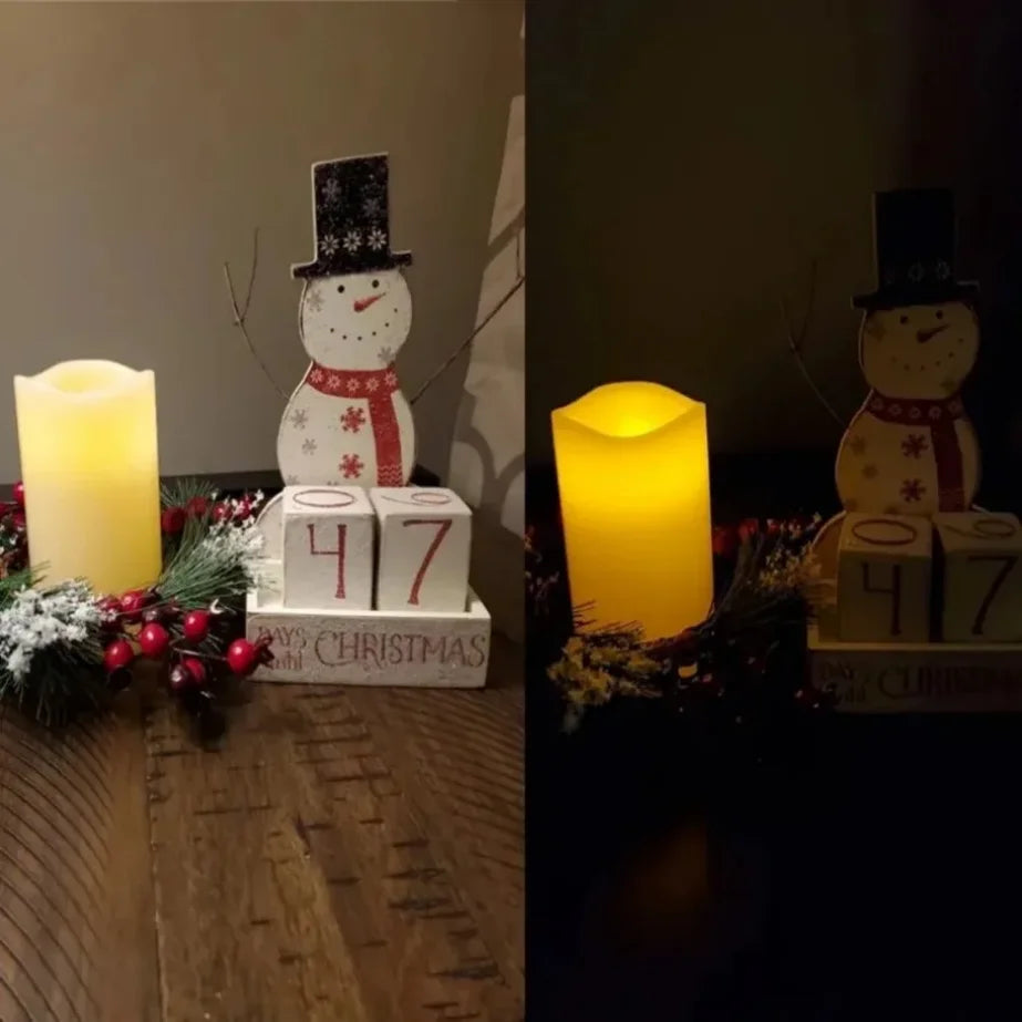 Realistic Round Plastic LED Electronic Flickering Flameless Candles/3-AAA battery/Battery Not Included/Colors-White/Black/Mini Candle-Ivory-White Button Batteries Not Included