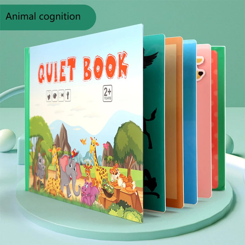 Montessori Kids Plastic Felt Fabric My First Quiet Busy Cardboard Early Education Matching Games Book /Ages: 3-Years-School-Age Older/ 15 Pages Book-30 Pages Book