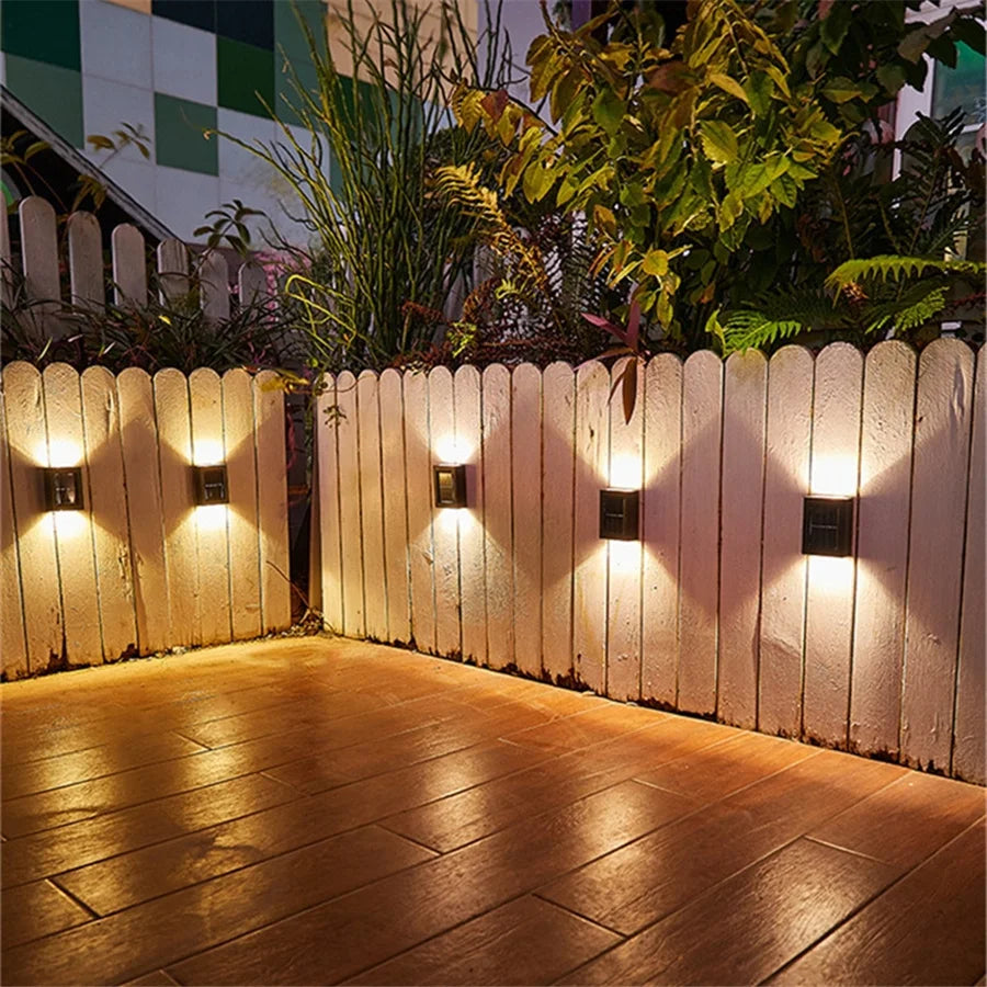 Solar Led Light Outdoor Waterproof Garden Decorations Wall Lamps 1/2/4PCS Stair Balcony Courtyard Fence Outdoor Solar Lights