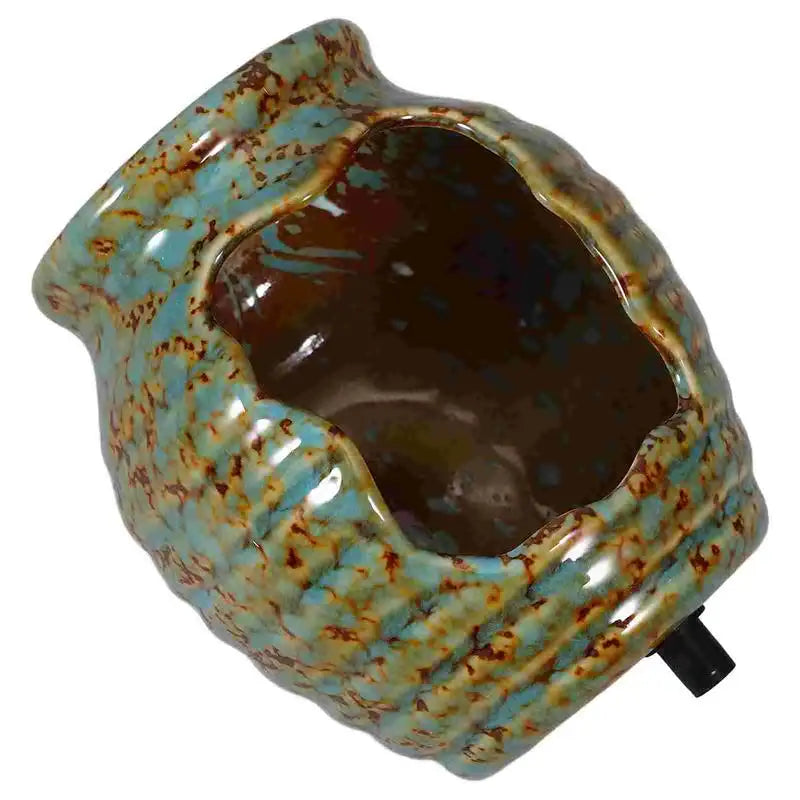 Indoor Round Ceramic Brown Circulating Broken Clay Pot Jar Decorative Fountain
