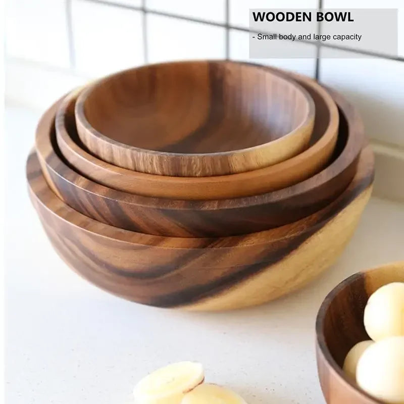 Kitchen Brown Wooden Bowls
