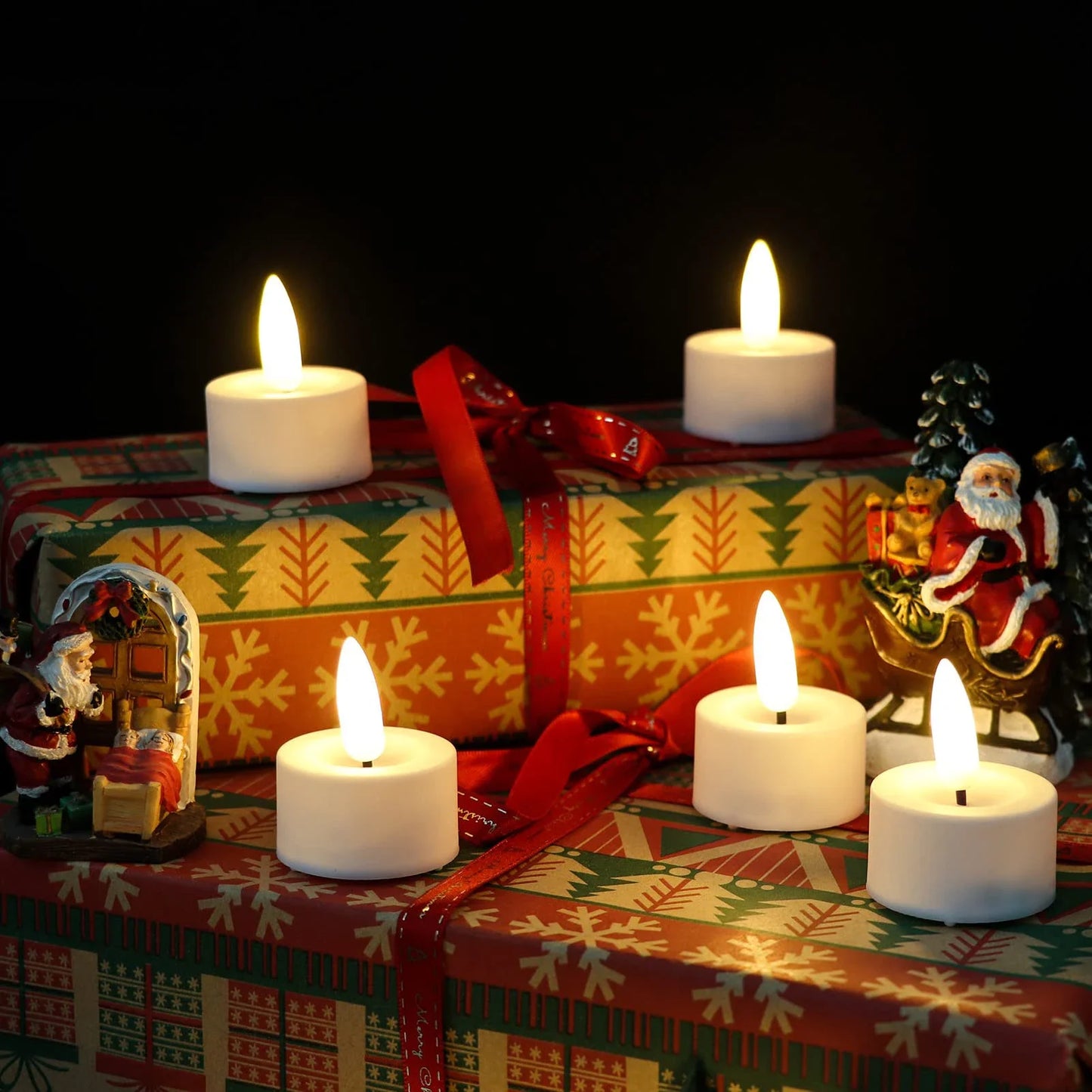 6-12 PCS Set 3D Wick Votive LED Plastic Flameless Flickering Small Round Tea Lights Candles/ Remote Included/ Including Batteries-CR2032 Button Batteries /Colors-Beige/White