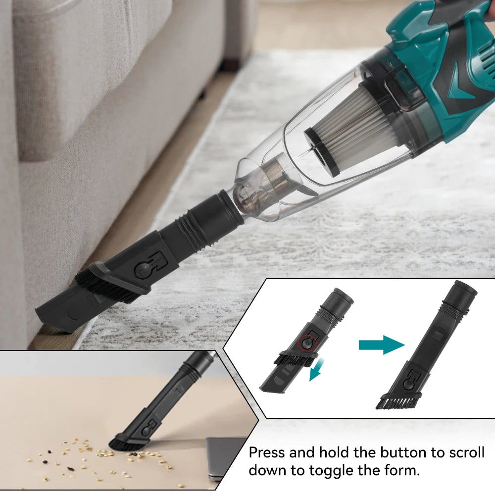 YOFIDRA 1500W Cordless Handheld Electric Vacuum Cleaner Rechargeable Cleaning Tool for Home Car Pet Hair for Makita 18V Battery