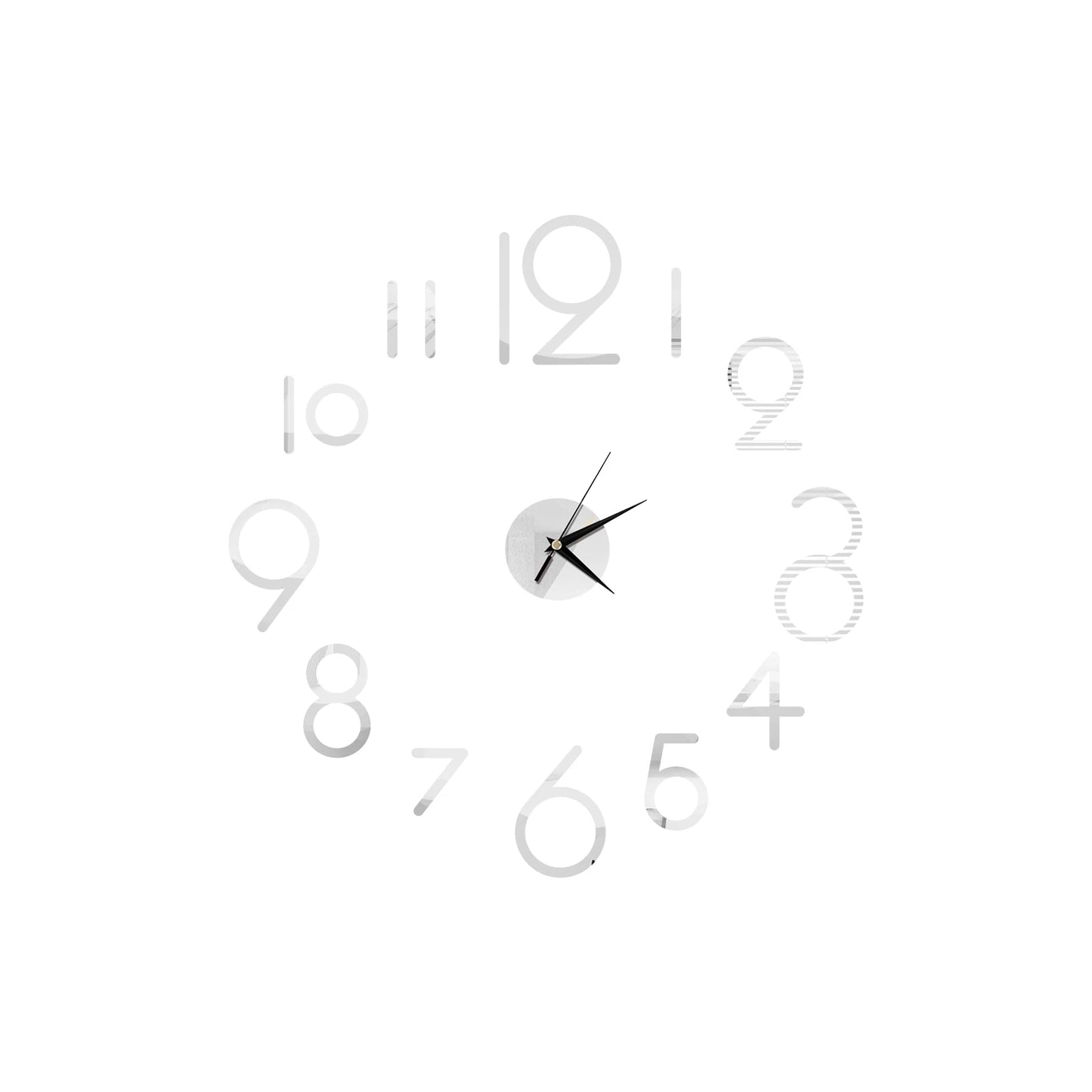 Self-Adhesive Waterproof Vapor-Proof Non-Toxic Safe Acrylic 3D Mirror Wall Clock Decals/Colors-Black/Silver/Gold