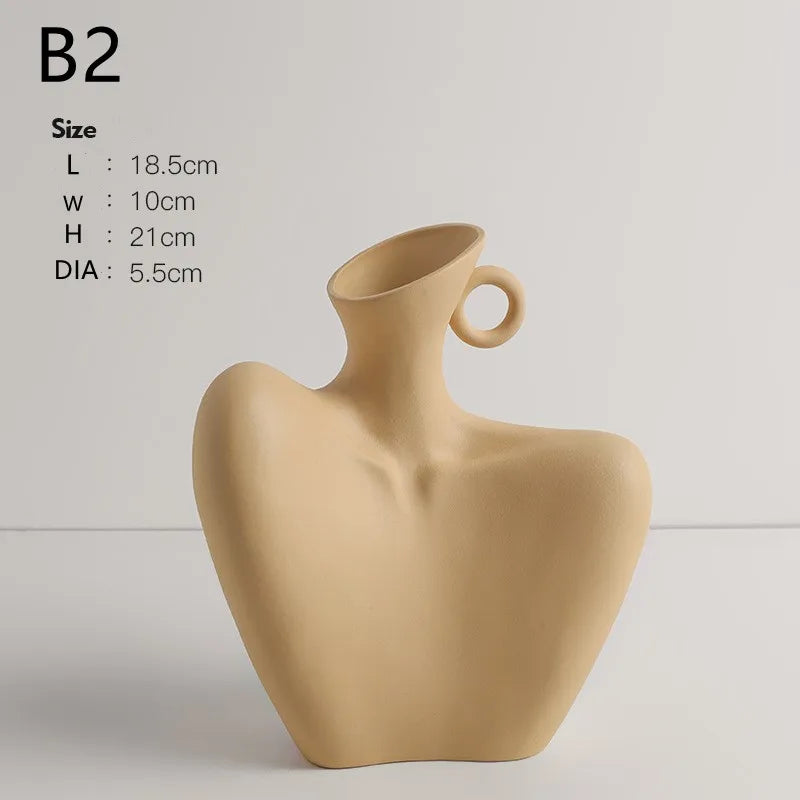 New Creative Human Vase Living Room Flower Arrangement Container Ceramic Flower Pot Decoration Home Decoration Accessories
