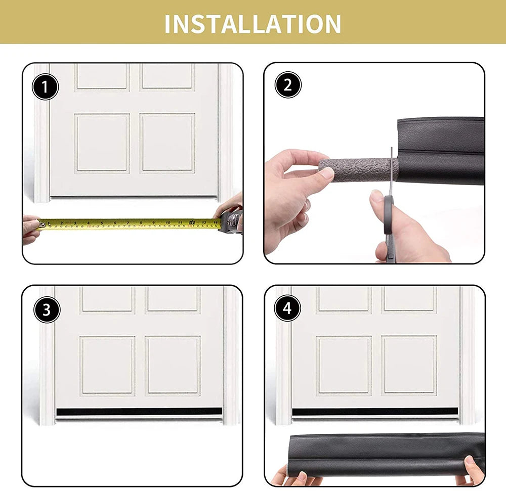 TFFAAI Round Self-Adhesive PU Leather Foam Cuttable Sound-Windproof Rubber Door Draft Stoppers/Colors-Gray/Black