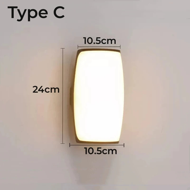 Modern LED Outdoor Wall Lamp IP65 Plastic Waterproof Porch Front Door Sconce Garden Terrace Balcony Exterior Decor Wall Lighting