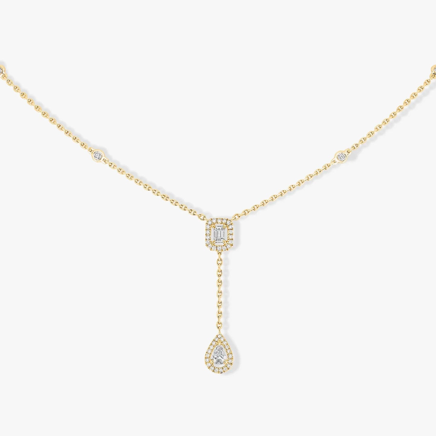 Y Shape Diamond Sweater Chain for Women, Sparkling Style, High-end, Water Drop, Square Diamond, Surprise