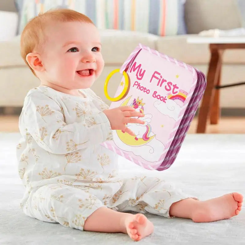 Pink Babies My First Photo Book Cloth Keepsake Little Unicorn Loose-Leaf Saddle-Stitched Photo Albums /Colors-Pink/Striped