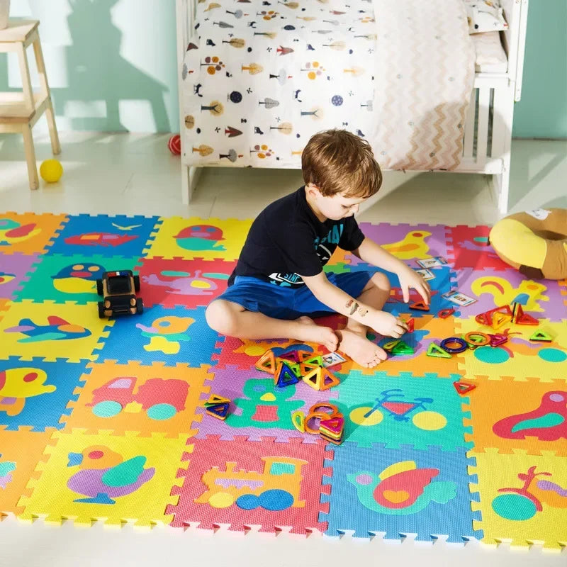 Baby Play Mat Kids EVA Foam Puzzle Carpet 30cmX30cm Interlocking Floor Tiles Educational Alphabet Numbers Activity Game Toys
