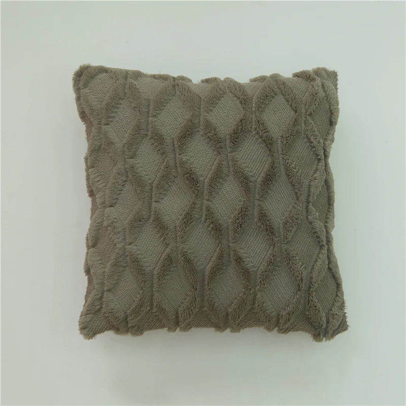 Soft Gray Plush Pillow Cover Cozy Cushion Cover 45x45cm Home Decor Throw Pillow Cover Living Room Bedroom Sofa Christmas