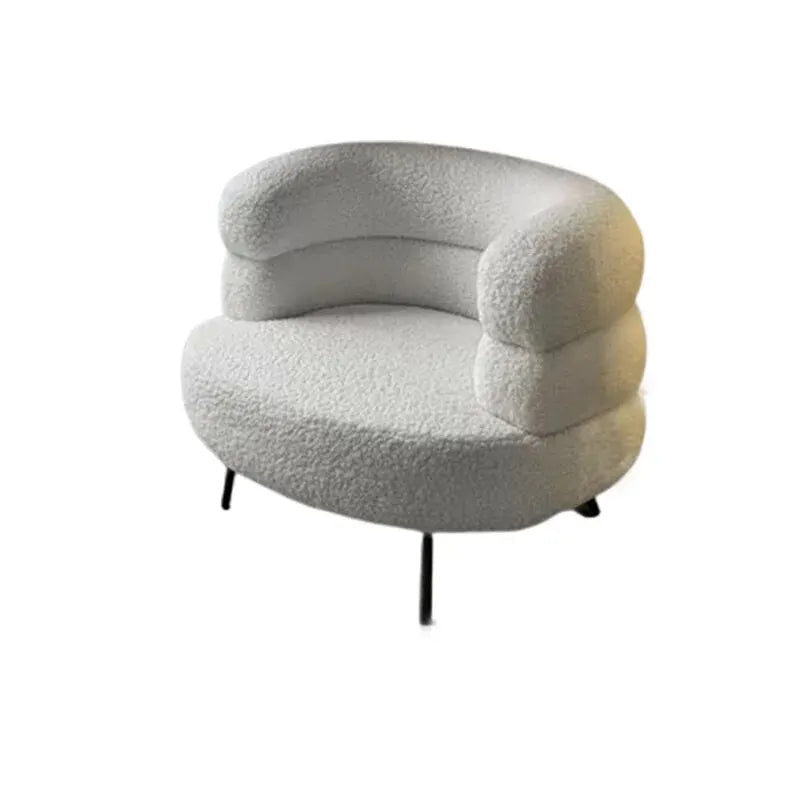No-EN-Name-Null Modern Scandinavian Soft Plush Upholstered Padded White Velvet Lamb Fleece Fabric Sponge Seat Cushions Armchairs/Colors-White/Beige/Gray