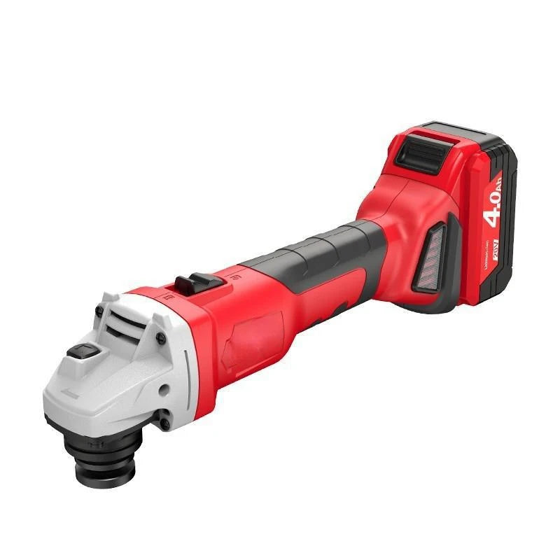 No-EN-Name-Null 20V Tomato Red-Black Plastic Body AC-Powered Lithium Battery Powered Brushless Motor Rechargeable Bare Metal Machine Dual Electric Angle Grinders/2 Lithium Battery Included