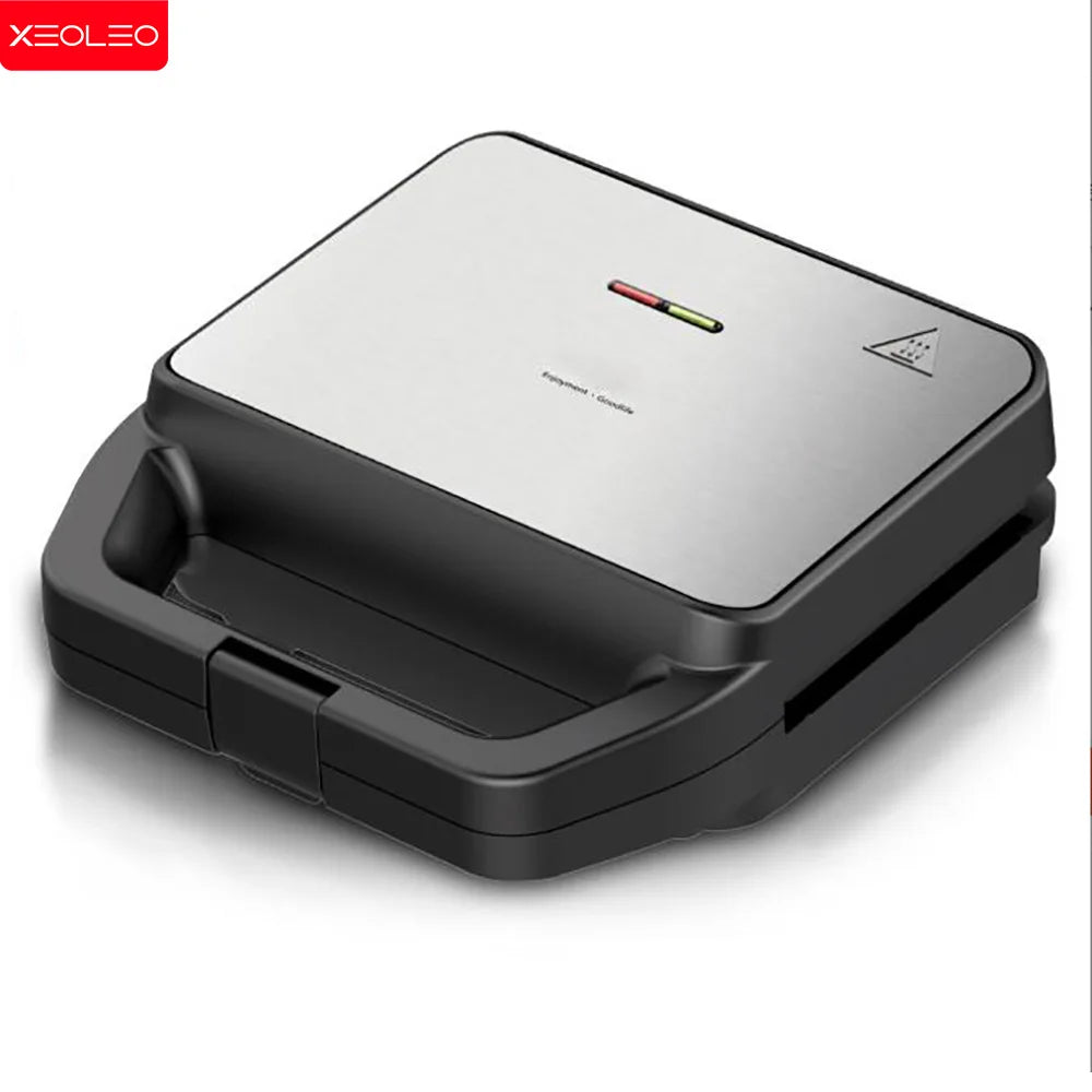 XEOLEO Black Non-Stick 5 in 1 Electric Waffles Iron Makers/5 Non-Stick Plates Included