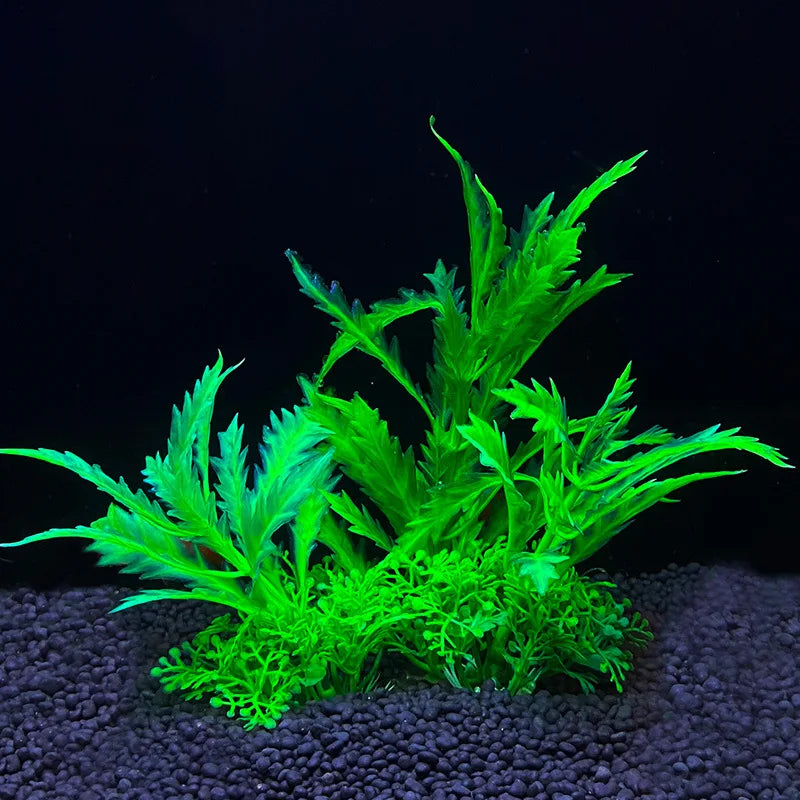 Plastic Artificial Aquarium Aquatic Grass Weeds Plants For Fish Aquarium/Colors-Floral Green/Purple