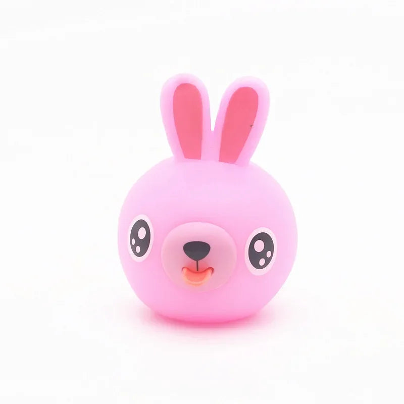 Kids Soft Plastic Silica Gel Non-Toxic Cartoon Cute Talking Babies-Bear-Rabbit-Pig-Tiger Animal Anxiety-Stress Reliever Toys/Ages: 13-18 Years Old/ Colors-Multicolor/Purple/Yellow/Pink/White/Animals