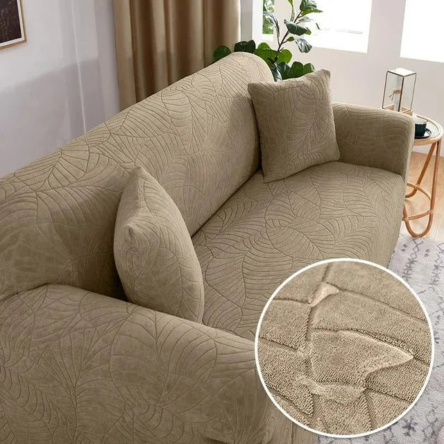 L-Shaped Jacquard Polyester Fabric Fall-Winter Elastic Stretch Sofa Covers /Colors-Gray/Beige/Geometric/Green/Red