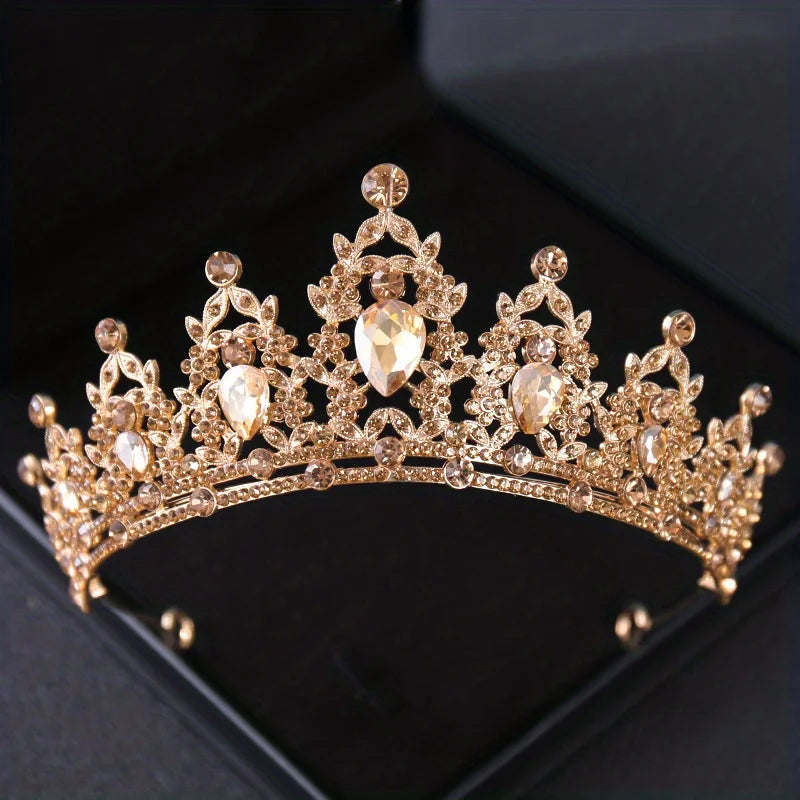 Adult Women Handmade Zinc Alloy Crystal-Rhinestone Bridal Hair Tiaras/Colors-Silver/Red/Blue/Gold/Pink/Floral