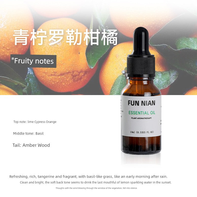 Fun Nian Water-Soluble Plant Aromatherapy Essential Oil Bottle Cap Dropper Design For Humidifier/Colors-Black/Brown/White/Blue/Multicolor