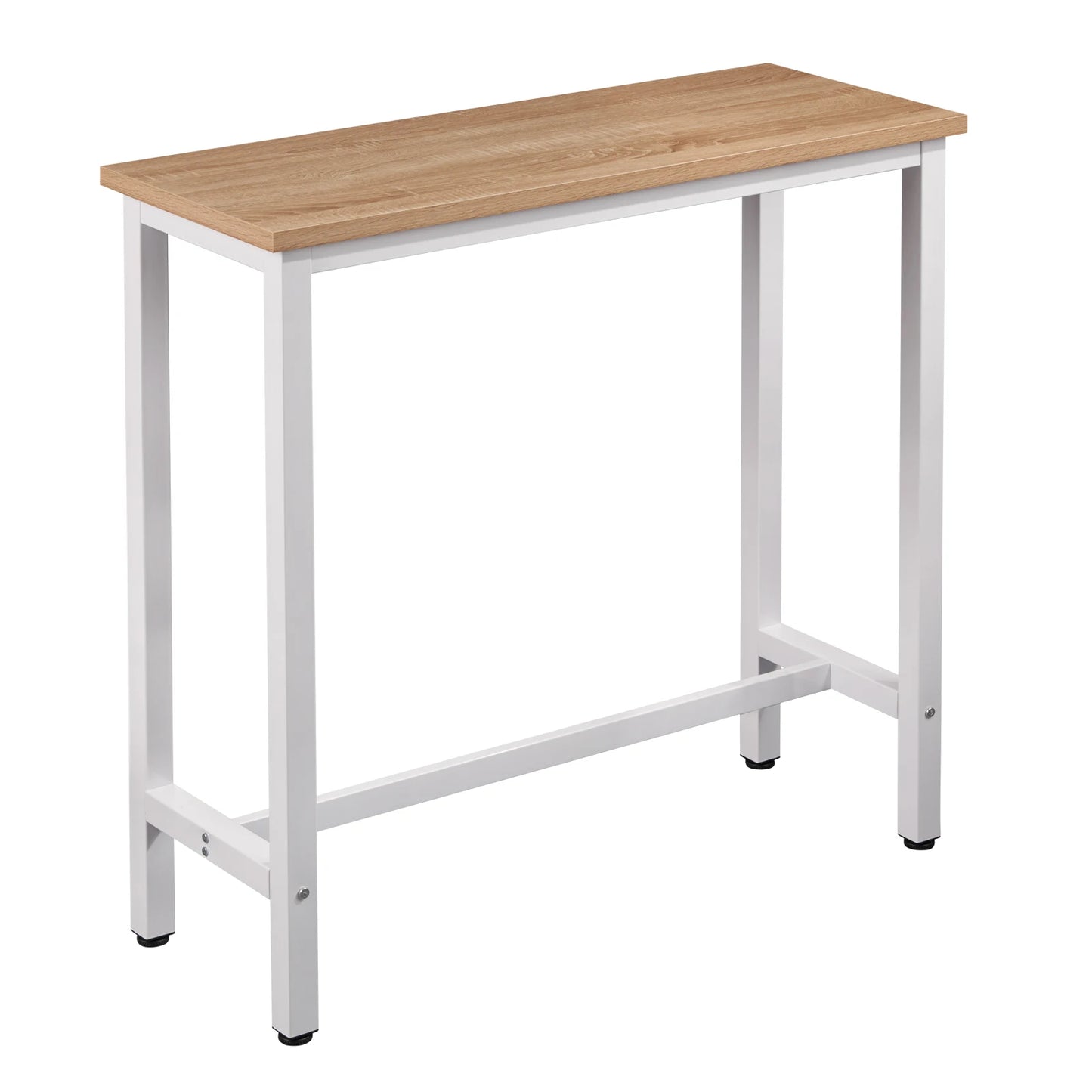 WOLTU Vintage Thick Pine Wood Top Iron Frame Bar Bistro Dining Table/Colors- Brown/White