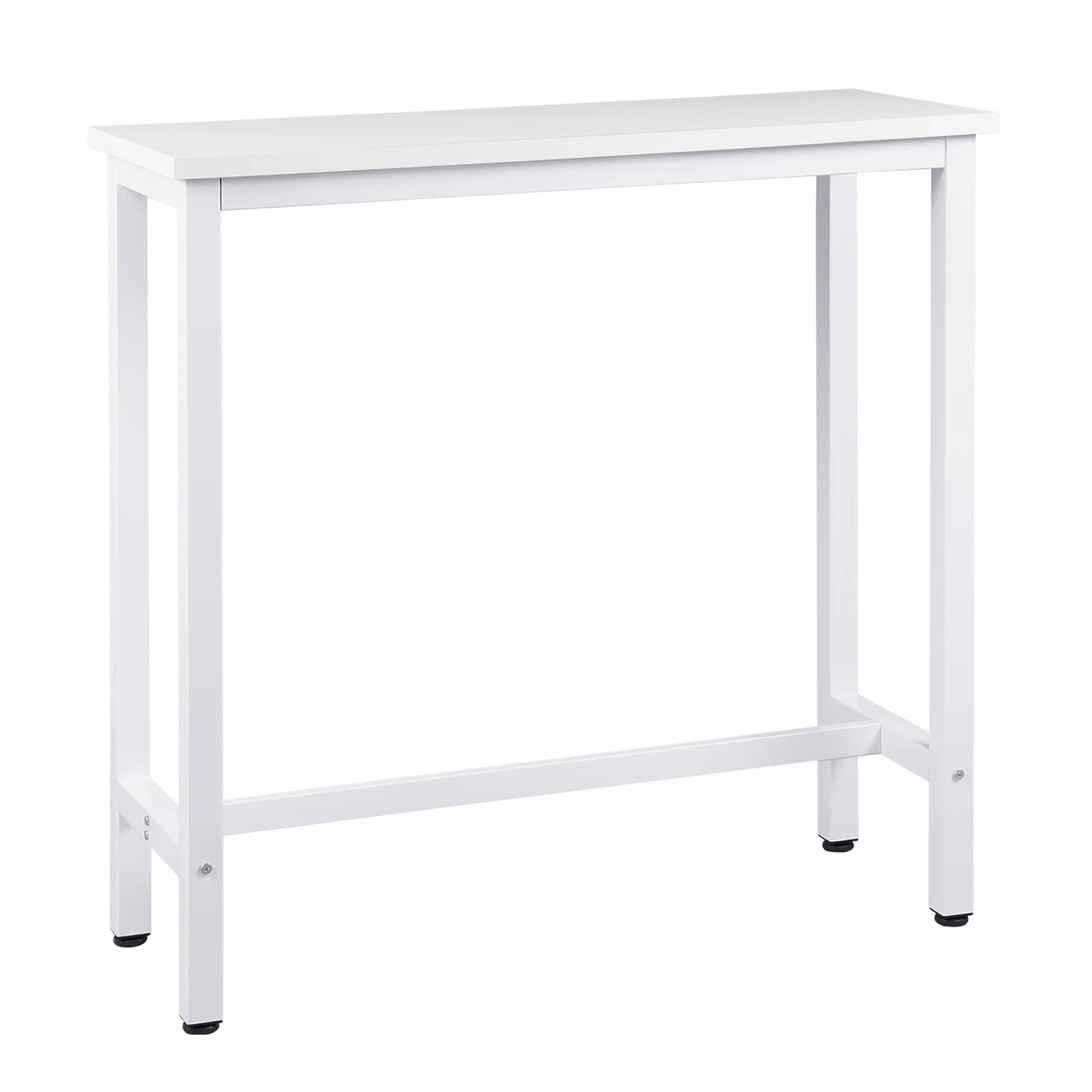 WOLTU Vintage Thick Pine Wood Top Iron Frame Bar Bistro Dining Table/Colors- Brown/White