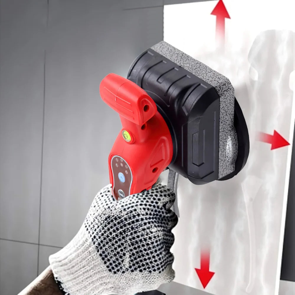 No-EN-Name-Null Outdoor Adjustable 5 Speed Gears Rechargeable Lithium-Ion Battery-Powered Red-Black Plastic Body Suction Cup Bottom Electric Leveling Floor Tile Machines Masonry Tools/ 1-Battery Charger/1-2 Lithium-Ion Batteries Optional /1-Cloth Bag