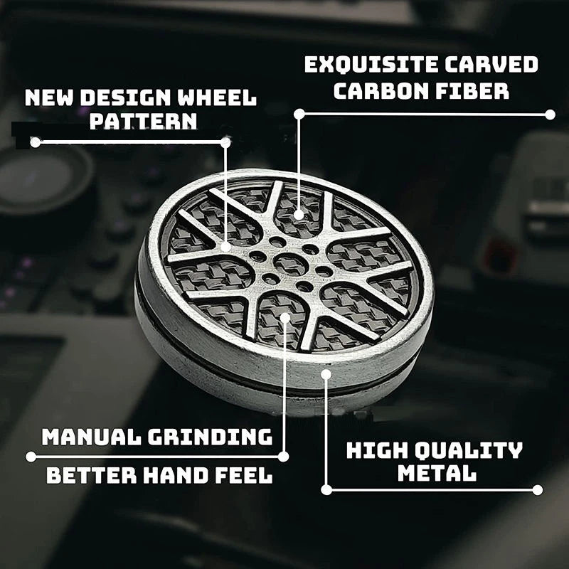 AHHLCLT Round Shaped Zinc Alloy Metal Silver-Gray Car Wheel Fidget Haptic Coins Magnetic Force Fidget ADHD-Autism Pocket Size Activity Clicker Toys/Ages: 13-18 Years Old + Older