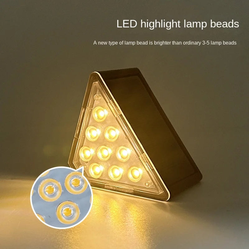 INDMIRD 4-6 PCS Super Bright Black Triangle Shaped Plastic Body Warm-Cool White LED Solar-Powered Waterproof Intelligent Light-Sensitive Dark-Automatic Step Lights Set /Colors-Black/White/Gray/Yellow