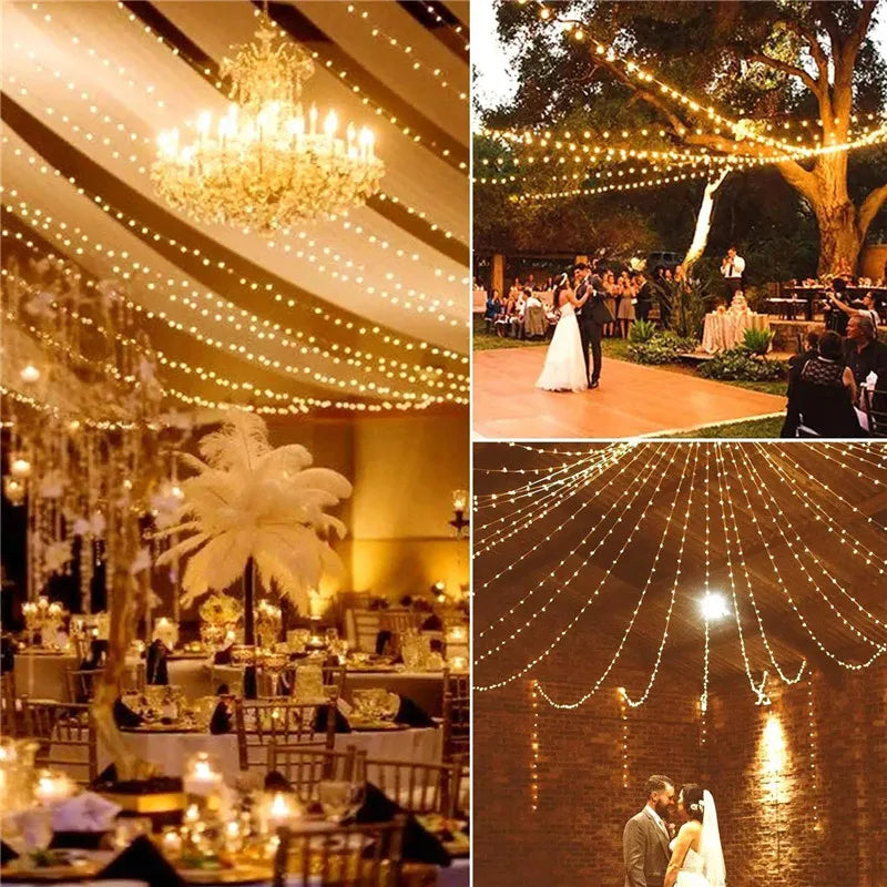 WHATOOK Outdoor Yellow Plastic Tube Body Daylight-Warm-Cool White RGB LED Art Deco Style 8 Light Automatic On-Off Modes Solar-Powered Ropes-Strings Lights/Colors-Black/Yellow/White/Multicolor