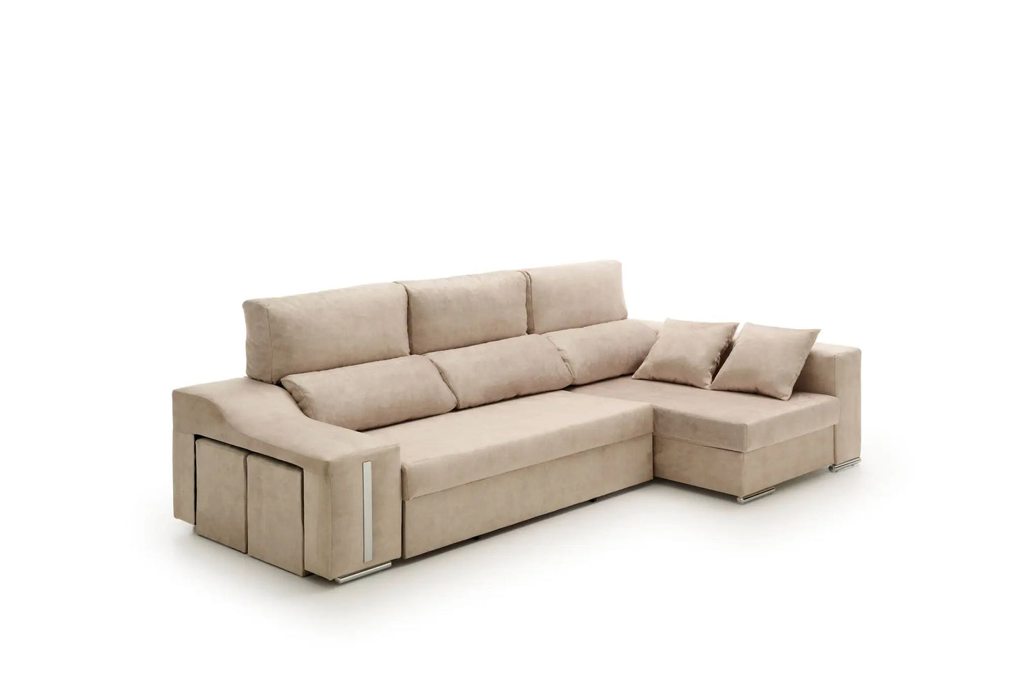 No-EN-Name-Null Modern Medium Firmness Soft Comfortable Anti-Stain Beige Fabric Cushions Pouf Giuliana Chest Pine Wood Frame Chaise Lounges Bed Sofas/Colors-Blue Sea Water/Beige/Gray/Toasted Brown