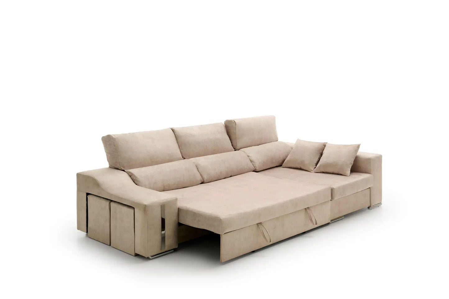 No-EN-Name-Null Modern Medium Firmness Soft Comfortable Anti-Stain Beige Fabric Cushions Pouf Giuliana Chest Pine Wood Frame Chaise Lounges Bed Sofas/Colors-Blue Sea Water/Beige/Gray/Toasted Brown