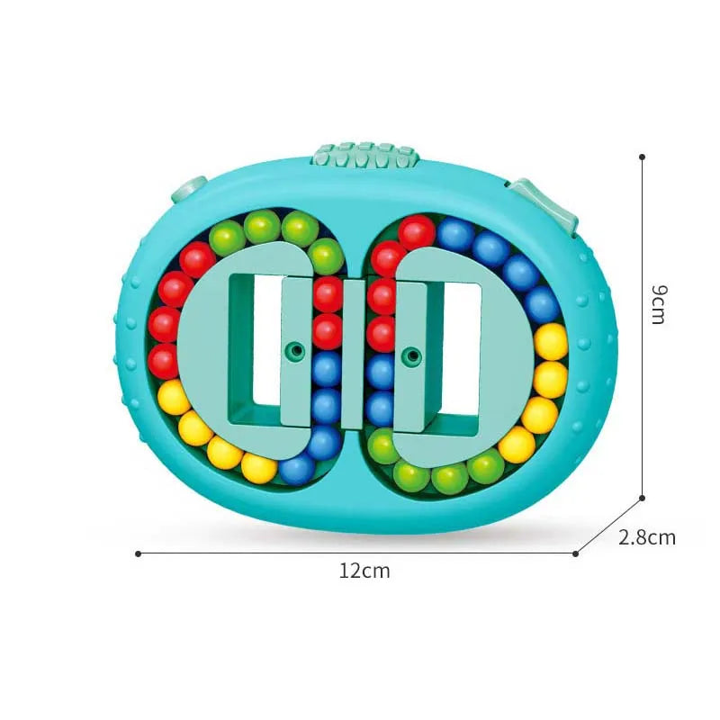 DATGO Parent-Child Interaction Mini Plastic Round Rectangle Shaped Sequential Educational Medium Hard Rotating Beads Fingertip  Mechanical Puzzles Toys/Ages: 12 Years Old + Older/ Colors-Multicolor/Blue/White/Pink