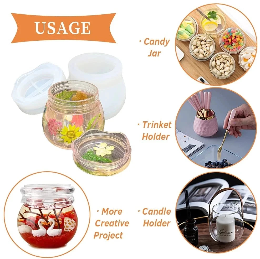 No-EN-Name-Null Round Small Jars-Pudding Jars-Lids Milky White Silicone Craft Molds