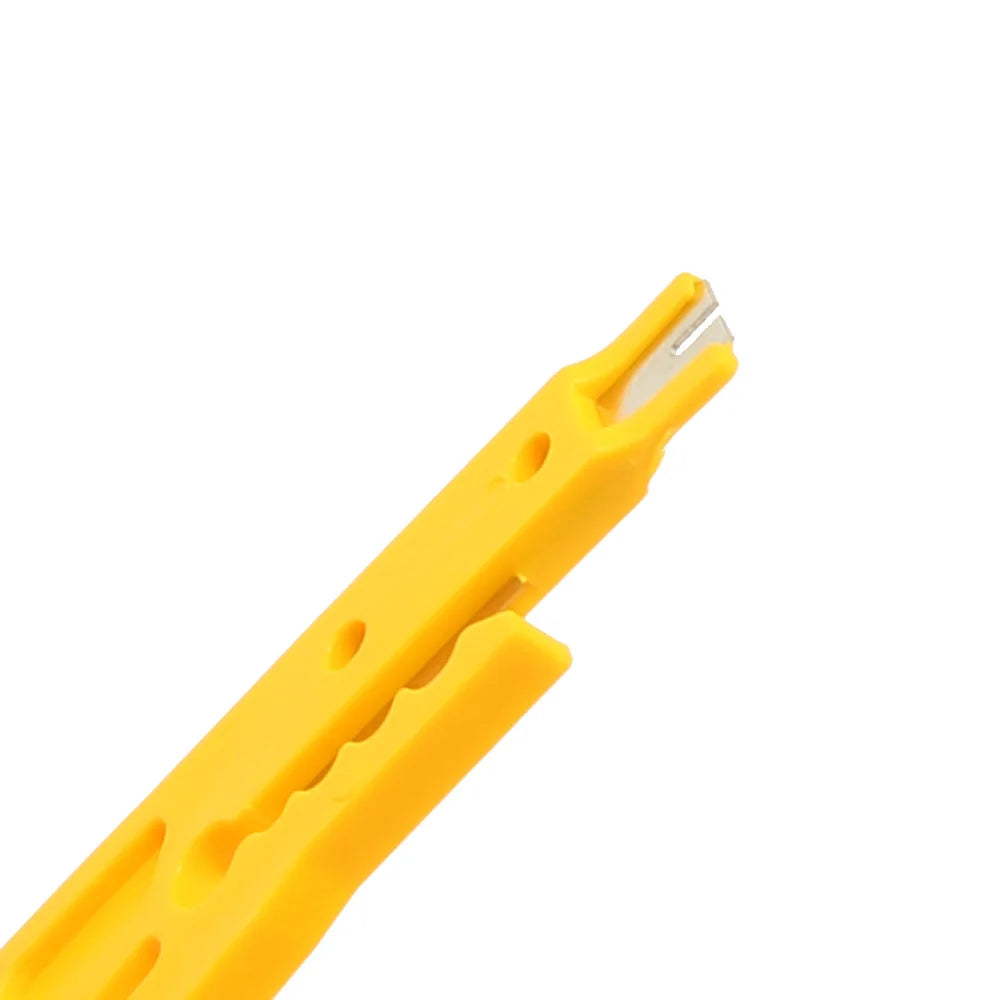 GOOGZON Mini Handheld Plastic Yellow-Orange Portable Cable Insulation Metal Knives Wire Strippers