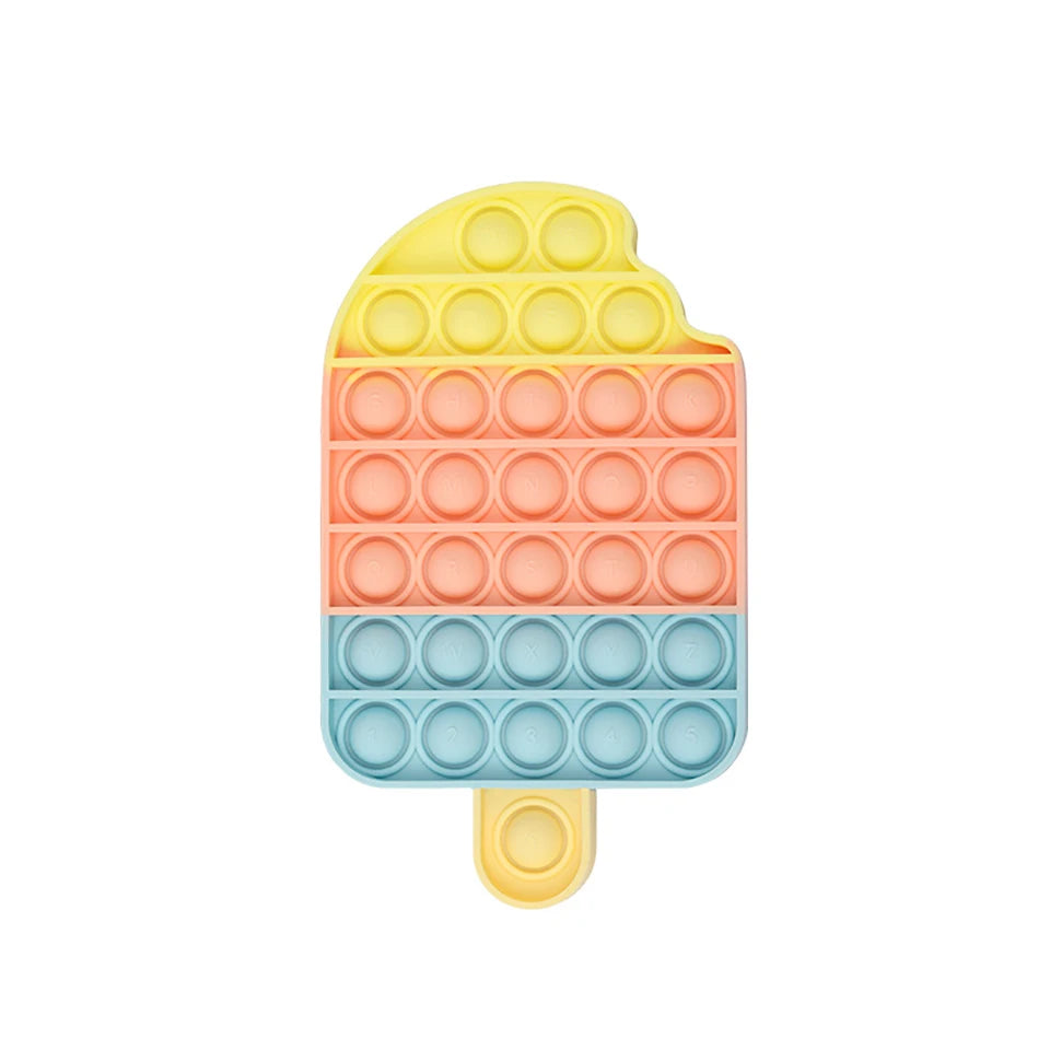 No-EN-Name-Null Adults Non-Toxic Tasteless Multicolor Plastic-Silicone Multi-Shaped Push-N-Pop Activity Toys