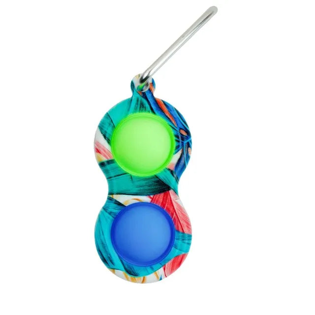 PRETTYSOUL Mini Push POP Soft Silicone Simple Dimple Anti-Stress Fidget Keychain Activity Toys/Colors-Multicolor/Pink/Red/Blue/Camouflage/White/Ages: 4-18 Years Old-Adults