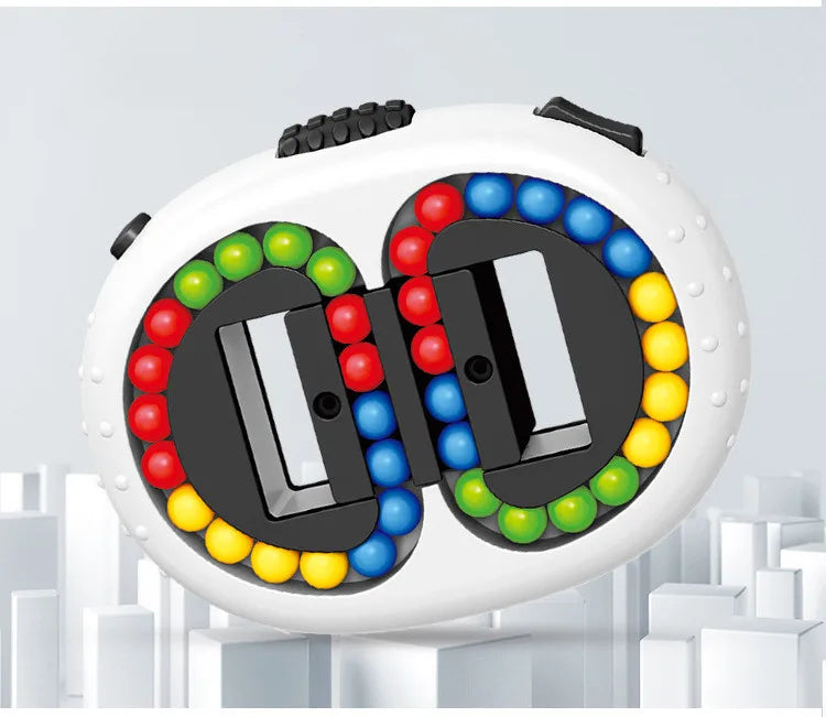 DATGO Parent-Child Interaction Mini Plastic Round Rectangle Shaped Sequential Educational Medium Hard Rotating Beads Fingertip  Mechanical Puzzles Toys/Ages: 12 Years Old + Older/ Colors-Multicolor/Blue/White/Pink