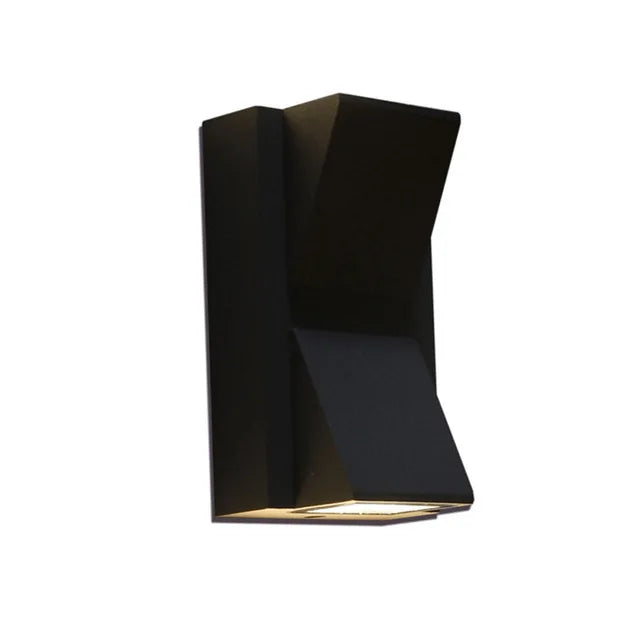 EE'S Modern Outdoor Waterproof Cool-Warm White LED Up-Down Black Square Glass Face-Brushed Nickel Aluminum Metal Body AC-Powered Courtyard Wall Landscape Pathway Lighting /Colors-Black/Gray/Silver/White