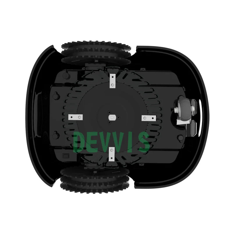DEVVIS 5th Generation Outdoor Waterproof Black-Green Body Rechargeable 5.6AH Lithium Battery-Powered Six Subarea App Control Grass Robotic Lawn Mowers/Includes Wires-Pegs-Blades