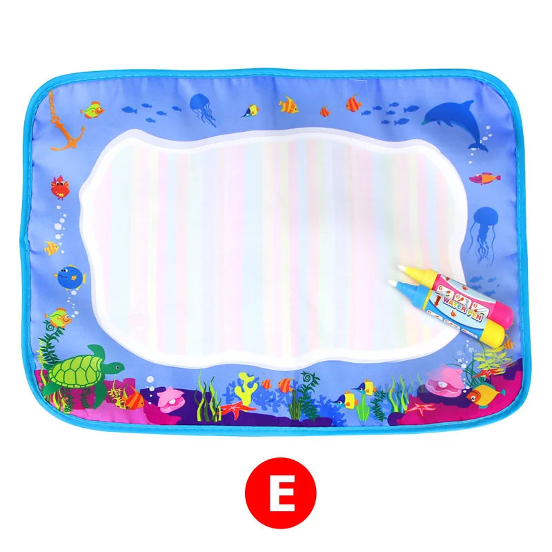 COOLPLAY Kids Double-Waterproof Multicolor Rectangle Soft Polyester Fabric TC Cotton Cloth Magic Animal Themes Rainbow Water Ink Learning Drawing Board Mats Toy Drawing Tablets /2 Pens/Just Add Water/Multicolor/Animal/Ages: 3-12 Years Old-Older