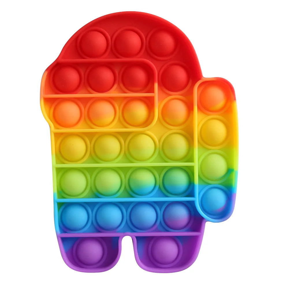 No-EN-Name-Null Adults Non-Toxic Tasteless Multicolor Plastic-Silicone Multi-Shaped Push-N-Pop Activity Toys
