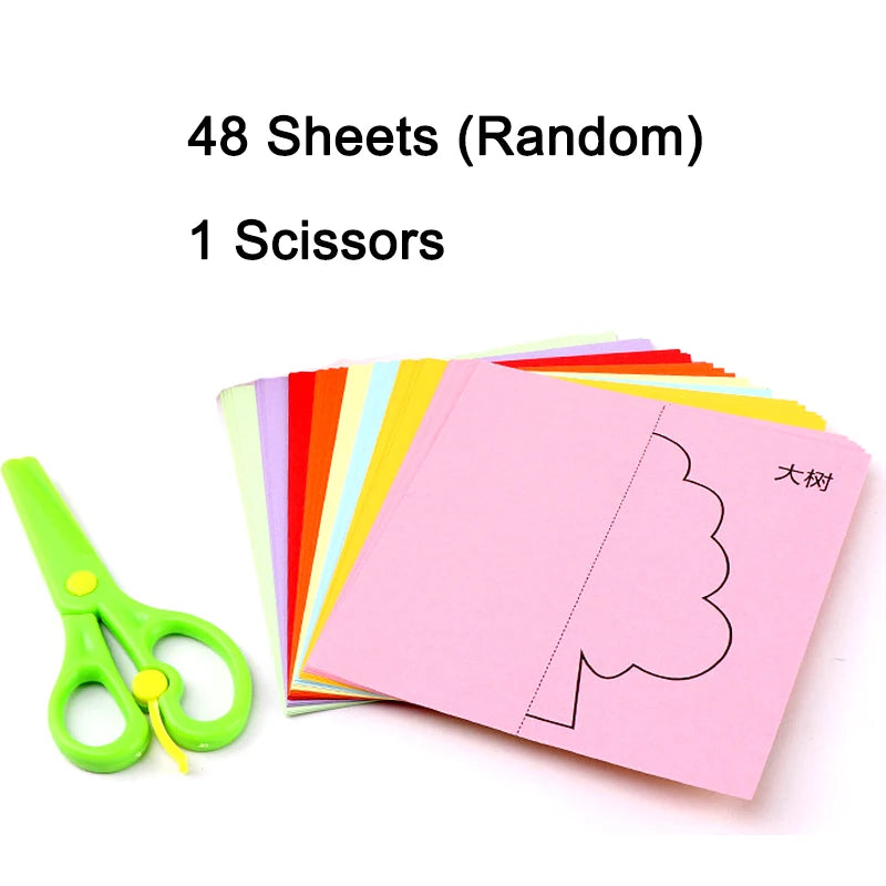 JOKEJOLLY Preschool Multicolor Kids-Safe Plastic Scissors Paper Cutting Skills Activity Books Craft Kits /Ages: 3-8 Years Old-Older /Colors-Multicolor/Red/Blue/Green/Yellow/Animal/Floral