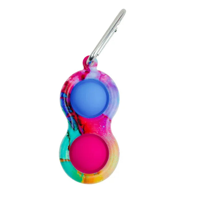 PRETTYSOUL Mini Push POP Soft Silicone Simple Dimple Anti-Stress Fidget Keychain Activity Toys/Colors-Multicolor/Pink/Red/Blue/Camouflage/White/Ages: 4-18 Years Old-Adults