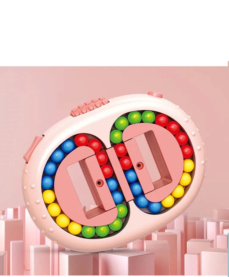 DATGO Parent-Child Interaction Mini Plastic Round Rectangle Shaped Sequential Educational Medium Hard Rotating Beads Fingertip  Mechanical Puzzles Toys/Ages: 12 Years Old + Older/ Colors-Multicolor/Blue/White/Pink